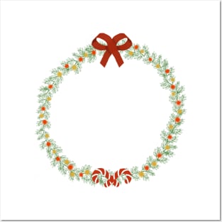 Christmas wreath Posters and Art